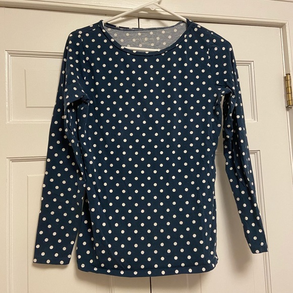 Ann Taylor Tops - Ann Taylor polka dot greenish-blue t-shirt